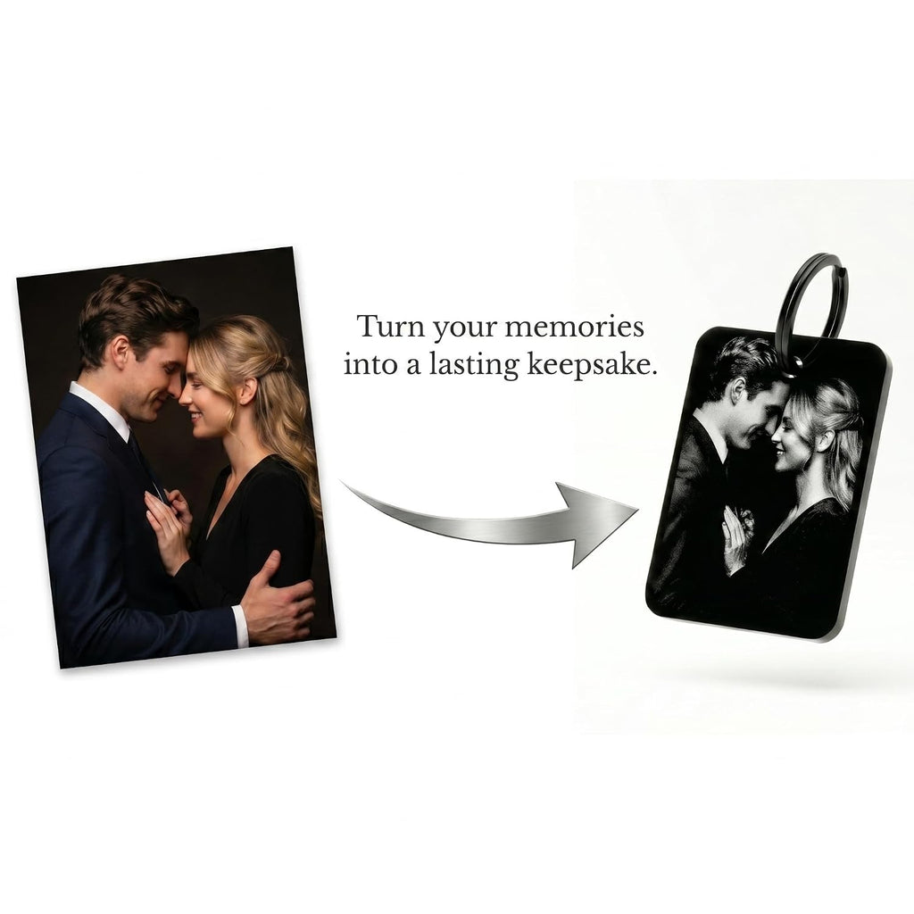 Custom Laser Engraved Photo Keychain